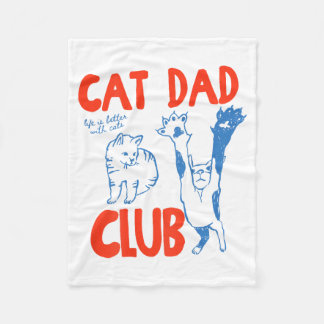 Couverture Polaire (on Back) Cat Dad Club Life Is Better With Cats Fa