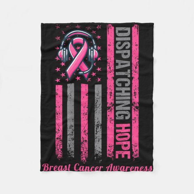 Couverture Polaire ON BACK Dispatcher Ruban Rose de sensibilisation a (Devant)