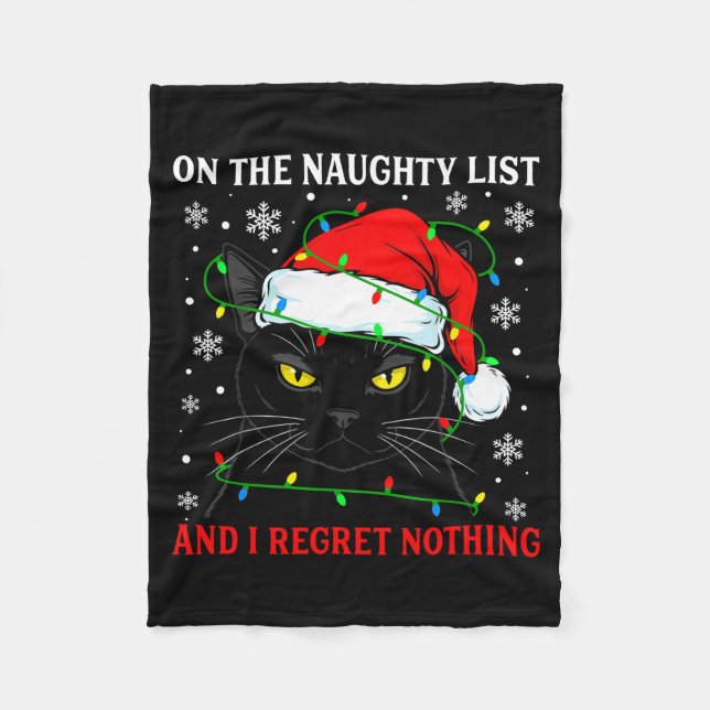 Couverture Polaire On Naughty List And Regret Nothing Christmas Cat K (Devant)