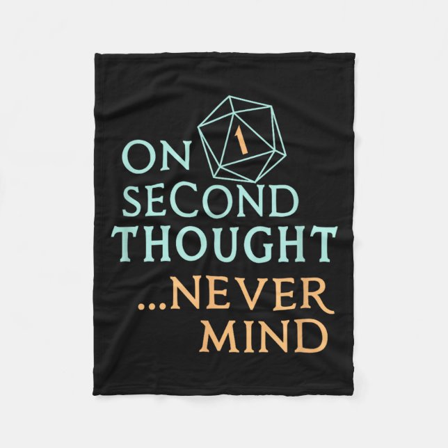 Couverture Polaire On Second Thought Never Mind, Funny Gift For Men,  (Devant)