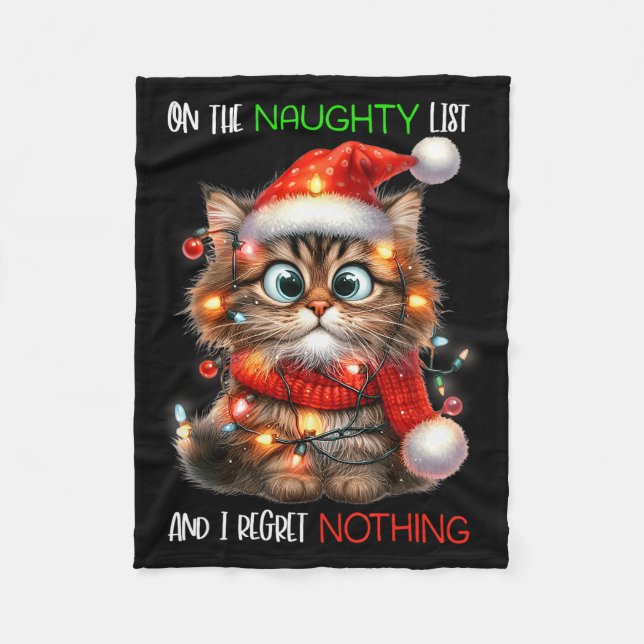 Couverture Polaire On The Naughty List And I Regret Nothing Cat Chris (Devant)