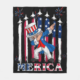 Couverture Polaire Oncle patriotique Sam Dabbing 4 juillet