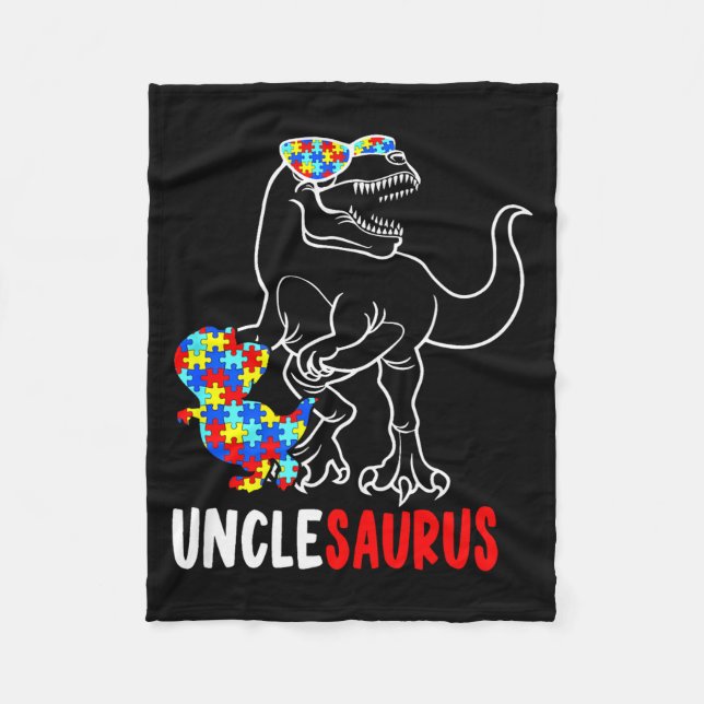 Couverture Polaire Oncle T Rex Dinosaure Autisme Sensibilisation Oncl (Devant)