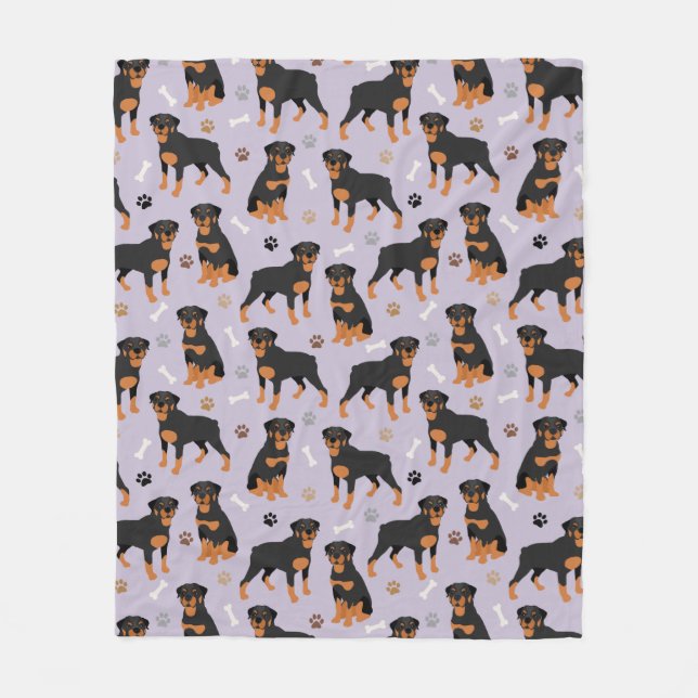 Couverture Polaire Ondes de chien et pattes de rotative (Devant)