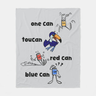Couverture Polaire One Can Toucan Red Can Blue Can Fleece Blanket
