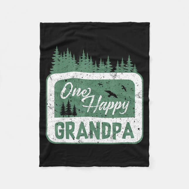 Couverture Polaire One Happy Grandpa Camper 1st Birthday Camng Bear  (Devant)