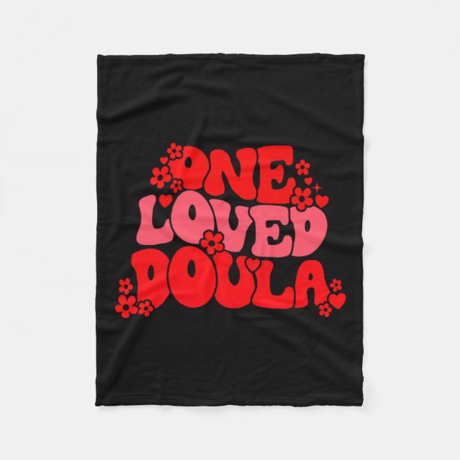 Couverture Polaire One Loved Doula Happy Valentines Day Doula Midwife (Devant)