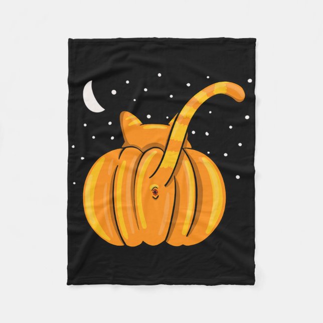 Couverture Polaire Onglet orange Citrouille de la touche de chat Hall (Devant)