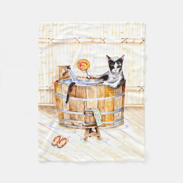 Couverture Polaire Onsen Kitty NE PERTURBE PAS (Devant)