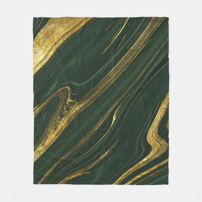 Couverture Polaire Onyx Vert Luxueux : Marbre D'Or. (Devant)