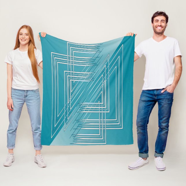 Couverture Polaire Opal Turquoise blanc (En situation)