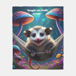 Couverture Polaire Opossum psychédélique personnalisé Hippie