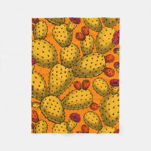 Couverture Polaire Opuntie de floraison en jaune