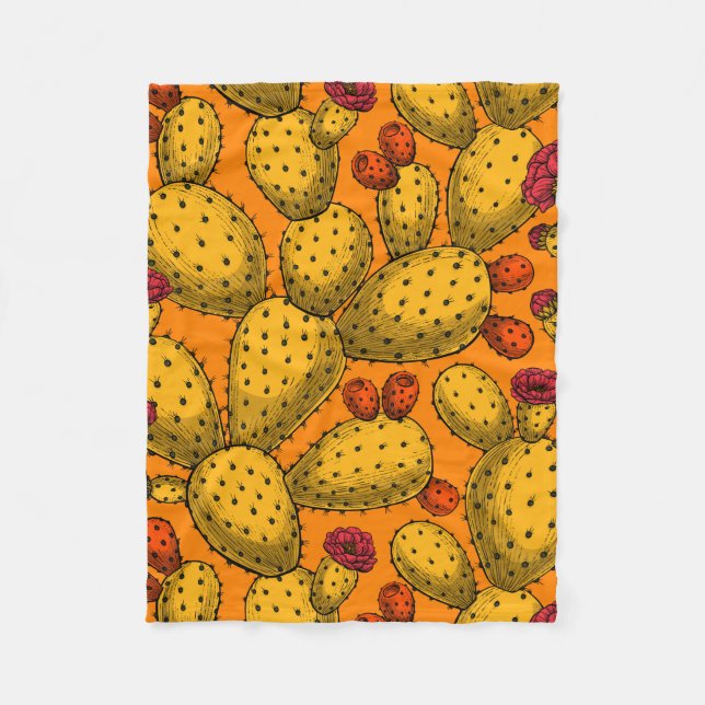 Couverture Polaire Opuntie de floraison en jaune (Devant)