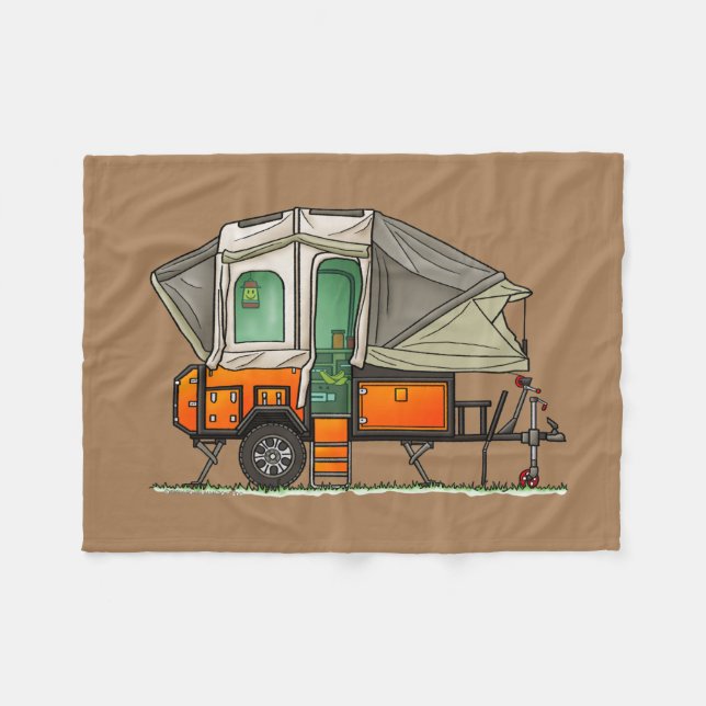 Couverture Polaire Opus Pop Up Camper RV heureux camper (Devant (Horizontal))