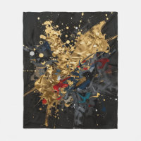 Or Et Nuit Abstrait Éclaboussure Moderne Art De Lu