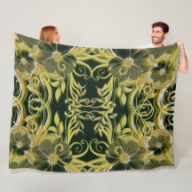 or, fleur, imaginaire, élégant, motif, subtil,