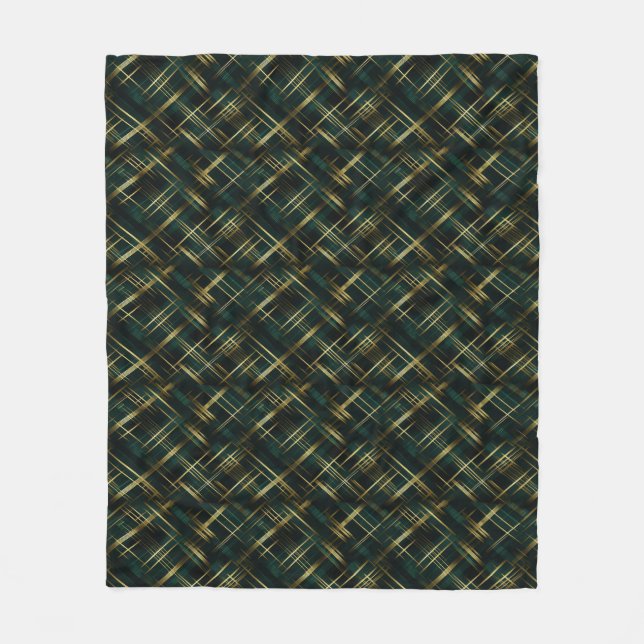 Couverture Polaire Or Moderne Et Vert Foncé Plaid (Devant)