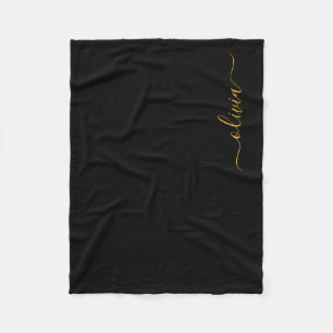 Couverture Polaire Or Monogramme Féminin Moderne Or Noir