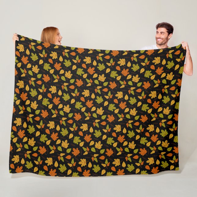 COUVERTURE POLAIRE OR ORANGE VERT CHUTE FEUILLE (En situation)