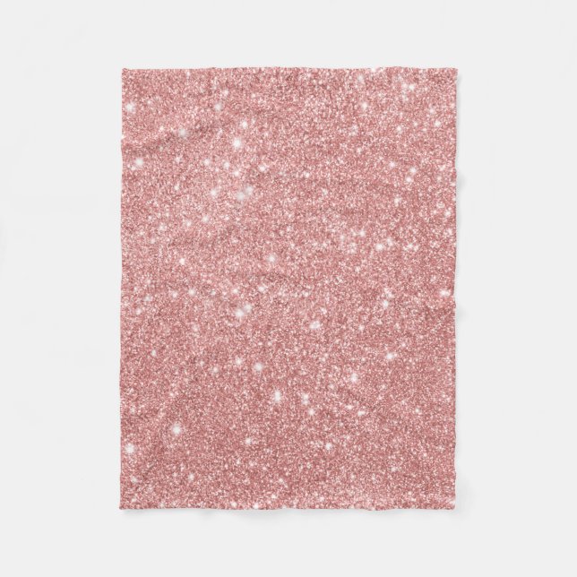Couverture Polaire Or rose de parties scintillantes de luxe chics (Devant)