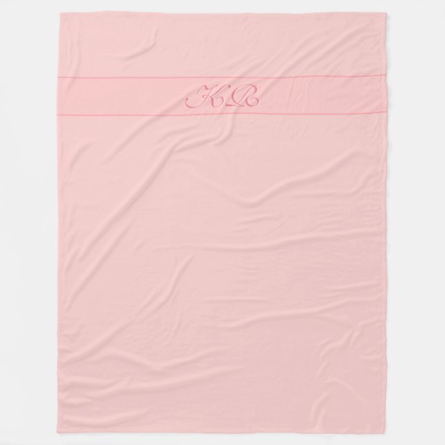 Couverture Polaire or rose / quartz Rose avec vos initiales (Devant)