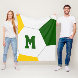 Couverture Polaire or vert ou couleurs de votre club de football pers