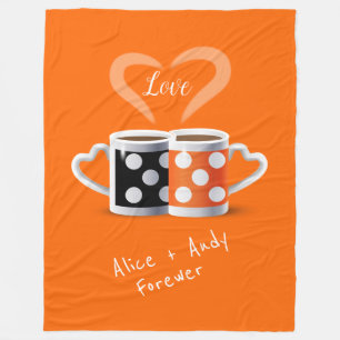 Couverture Polaire Orange + Black Coffee Color Design tendance POP AR