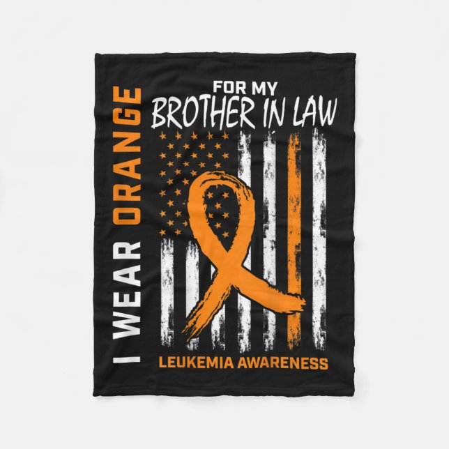 Couverture Polaire Orange Brother In Law Leukemia Sensibilisation Amé (Devant)