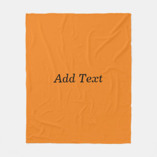 Couverture Polaire Orange Create Your Own Add Text Custom