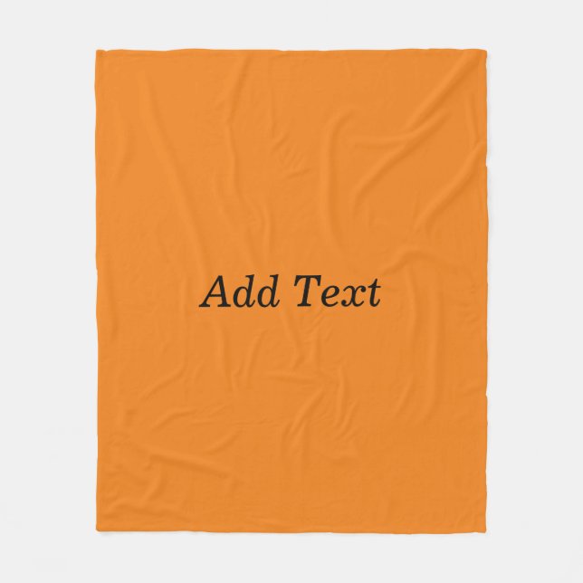 Couverture Polaire Orange Create Your Own Add Text Custom (Devant)