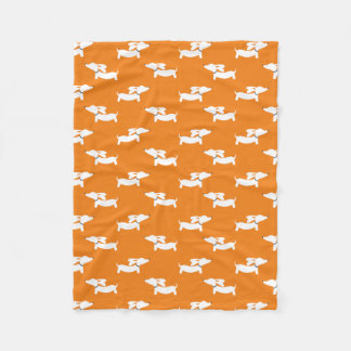 Couverture Polaire Orange Dancing Dachshunds Fleece Blanket Design