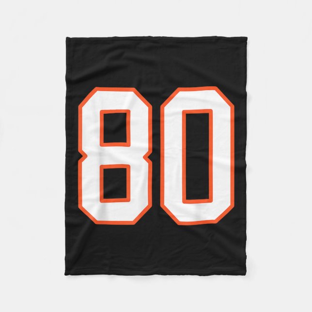 Couverture Polaire Orange Et Blanc Serts Numéro 80 Jersey Uniform Pla (Devant)