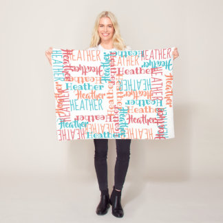 Couverture Polaire Orange nommée faite sur commande personnalisée de