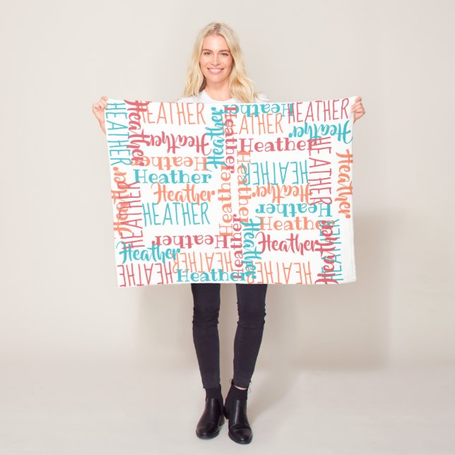 Couverture Polaire Orange nommée faite sur commande personnalisée de (En situation)