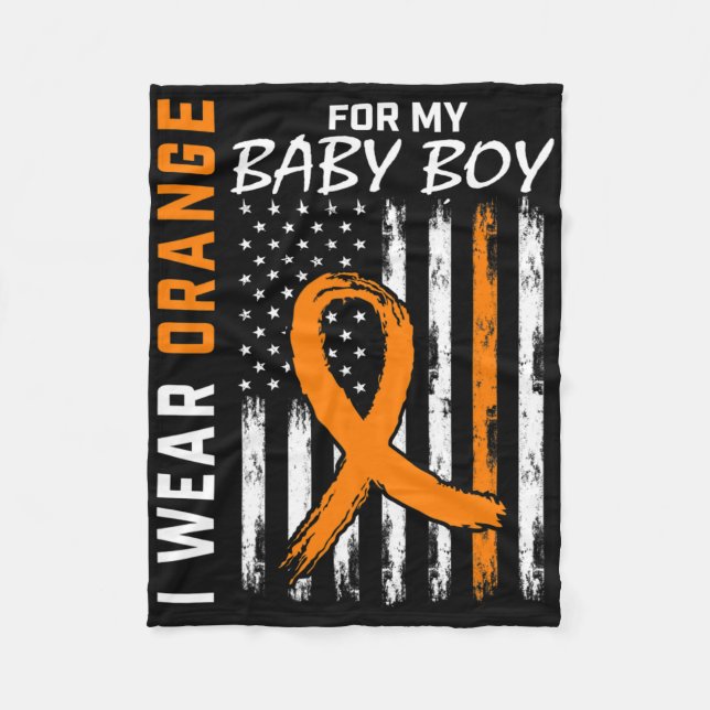 Couverture Polaire Orange Pour Mon Fils Par Boy Leukemia Sensibilisat (Devant)