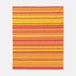 Couverture Polaire Orange rouge jaune rayures