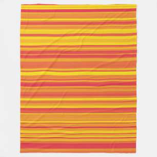 Couverture Polaire Orange rouge jaune rayures