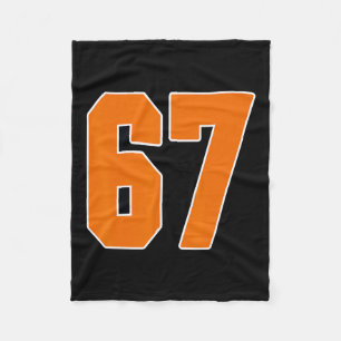 Couverture Polaire Orange Sports Numéro 67 Maillot Uniforme Joueur Fa