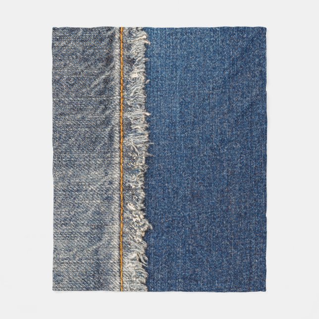 Couverture Polaire Orange Stitch, Double Denim Patch. (Devant)