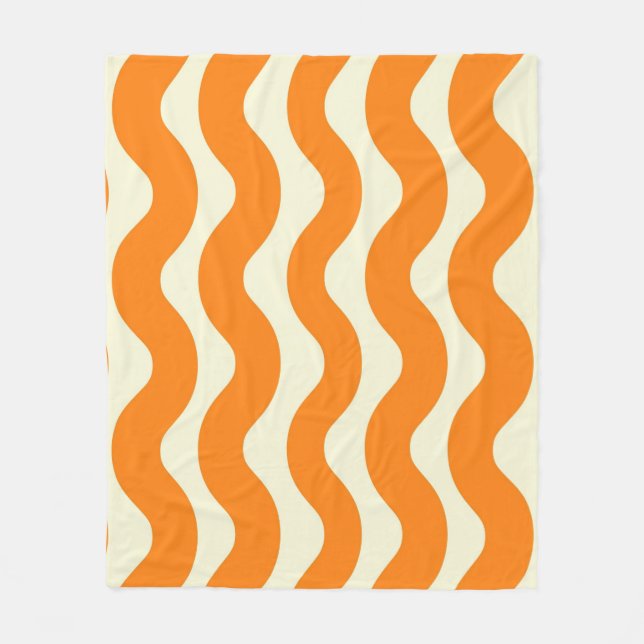 Couverture Polaire Orange Super Wavy Stripe Abstrait Printemps modern (Devant)