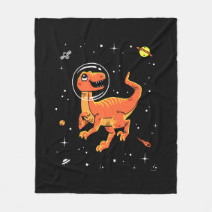 Couverture Polaire Orange Tyrannosaurus Dinos Dans L'Espace