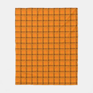 Couverture Polaire Orange - Vérification Brown du Motif tartan Plaid