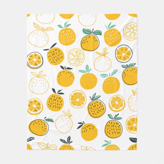 Couverture Polaire Oranges fruits sans couture motif (Devant)