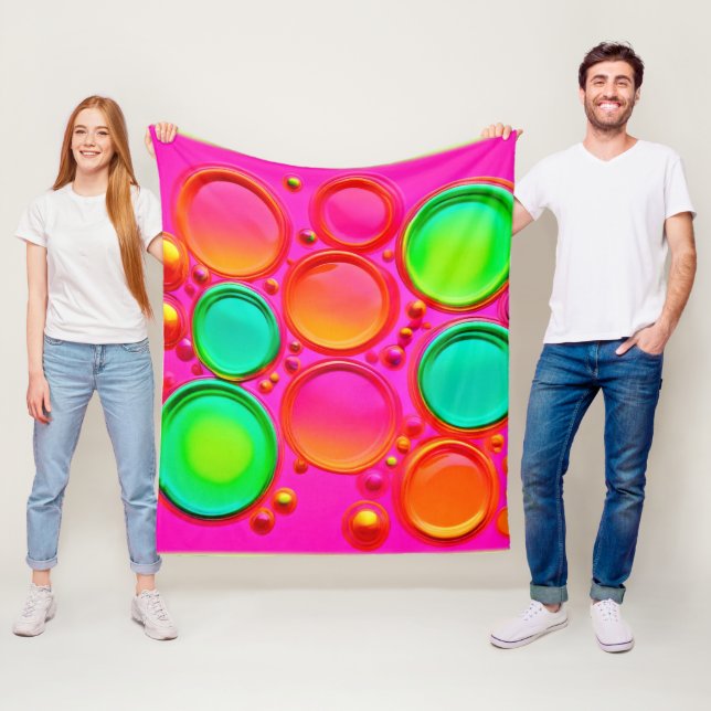 Couverture Polaire Orb coloré Art Abstrait (En situation)