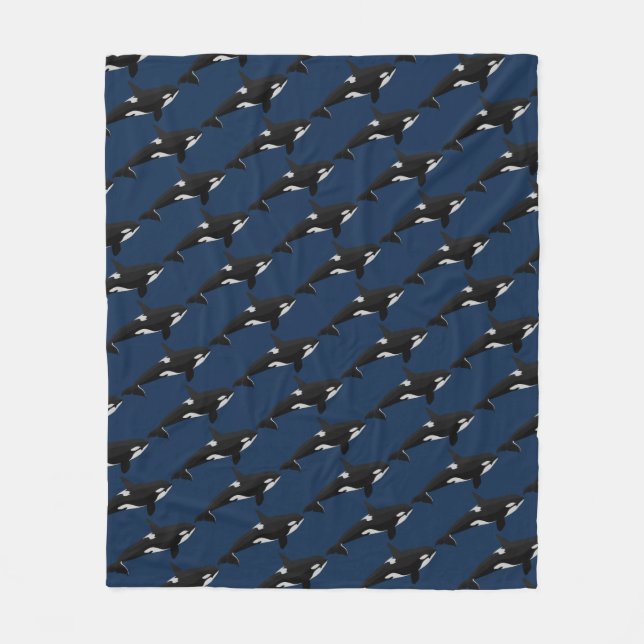 Couverture Polaire Orca Blanket Baleine Tueur Baleine Blanches en pol (Devant)