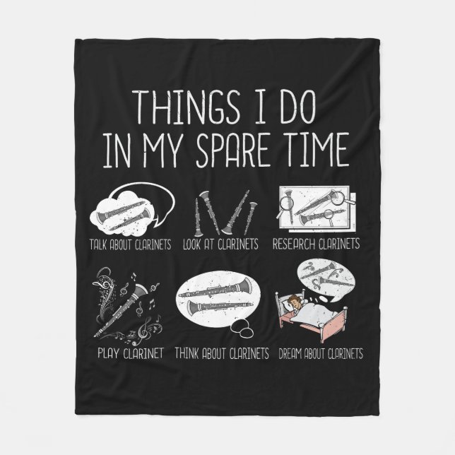 Couverture Polaire Orchestre masculin Clarinet Joueur Clarinet Drôle (Devant)