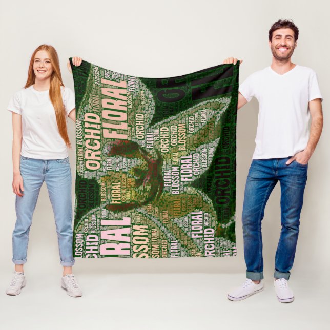 Couverture Polaire Orchidée Florale Blossom sur le nuage vert (En situation)