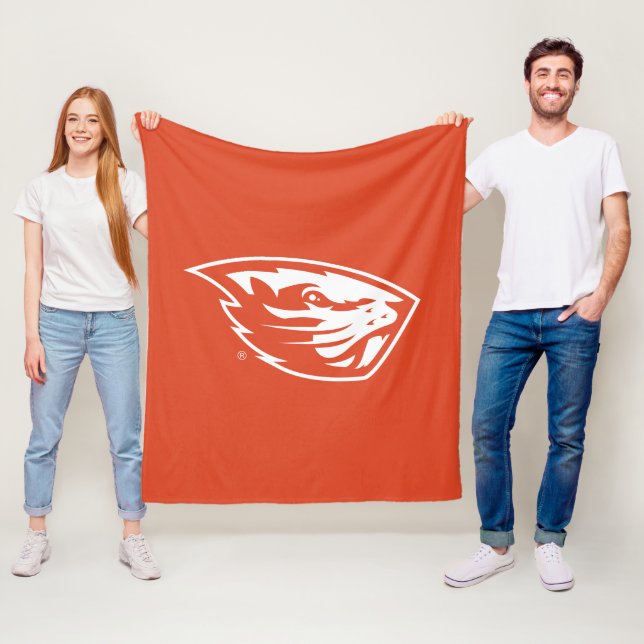 Couverture Polaire Oregon State Beavers | Tête de castor (En situation)
