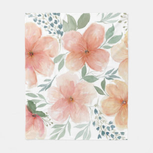 Couverture Polaire Oreillers à fleurs de pêche